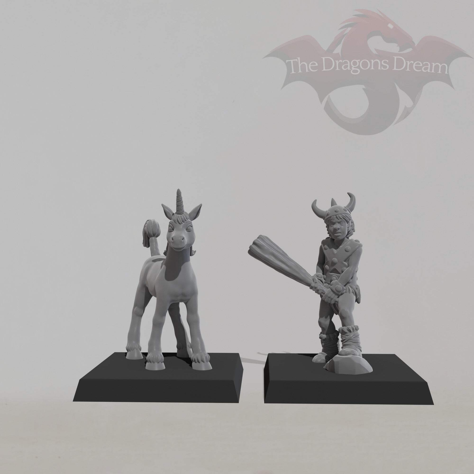 Bobby the Barbarian and Uni - Dungeons & Dragons, 5e - Miniatures