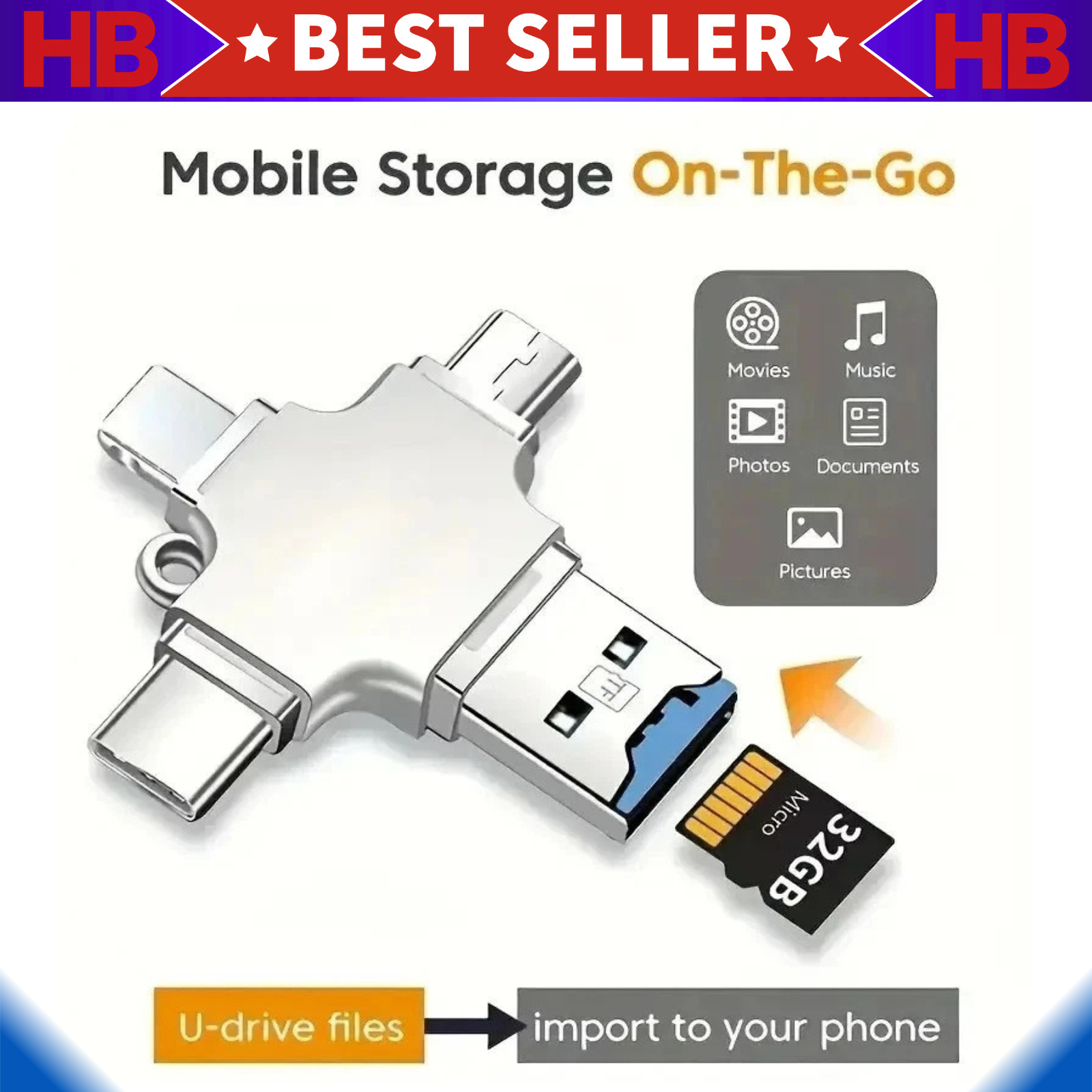 USB 3.0 Flash Drive 128GB Type C Memory Photo Stick for iPhone Android iPad lot