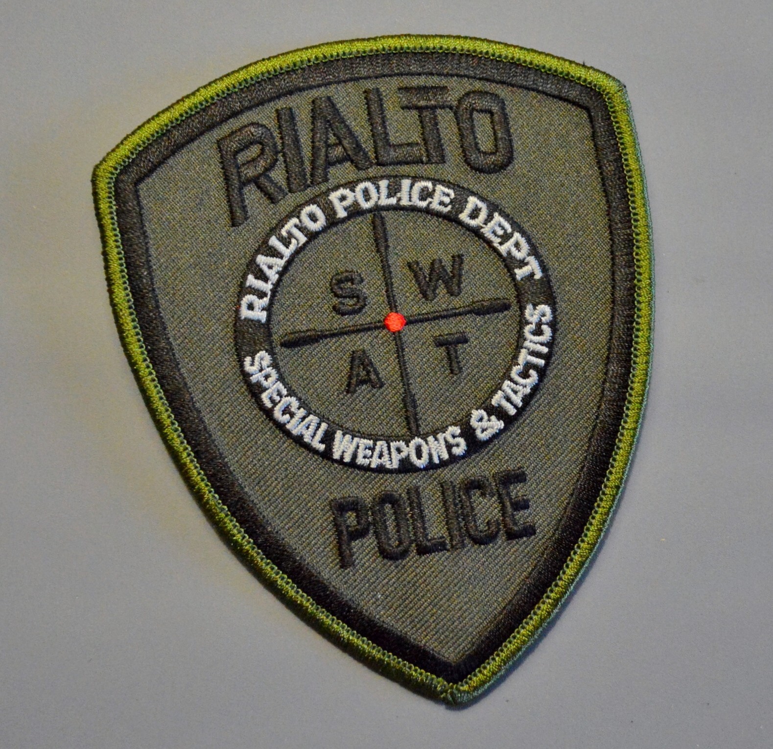 Rialto California Police SWAT Subdued OD Patch ++ Mint San Bernardino County CA