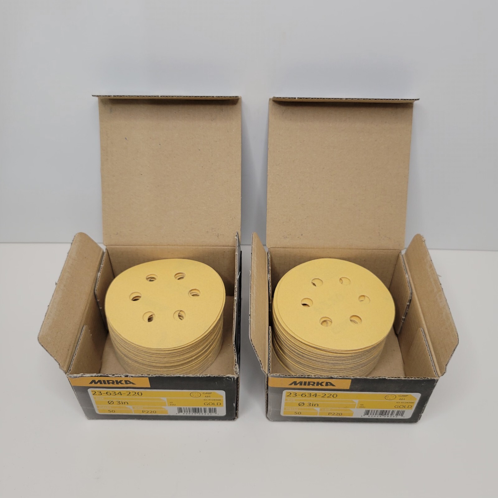 Mirka  3" Vacuum Disc 220 Grit Bulldog Gold 23-634-220 (100 Discs Total)