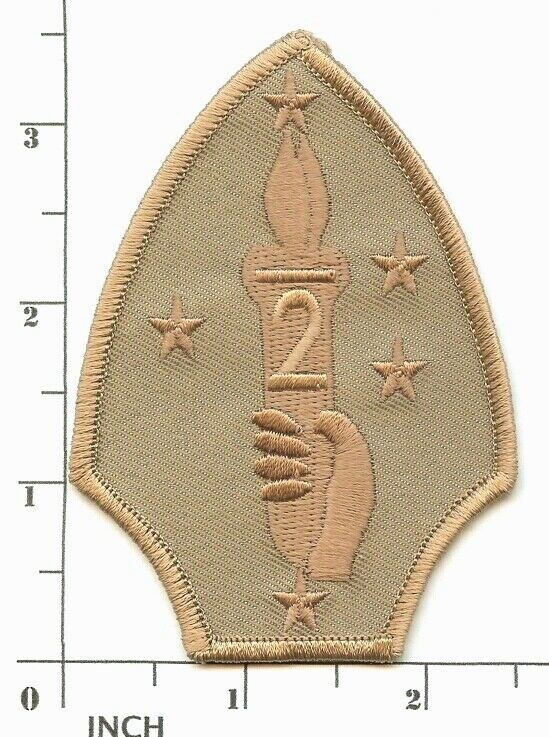 USMC 2nd Marine Division PATCH Desert TAN ! Marines ! 2d MarDiv subdued on Khaki
