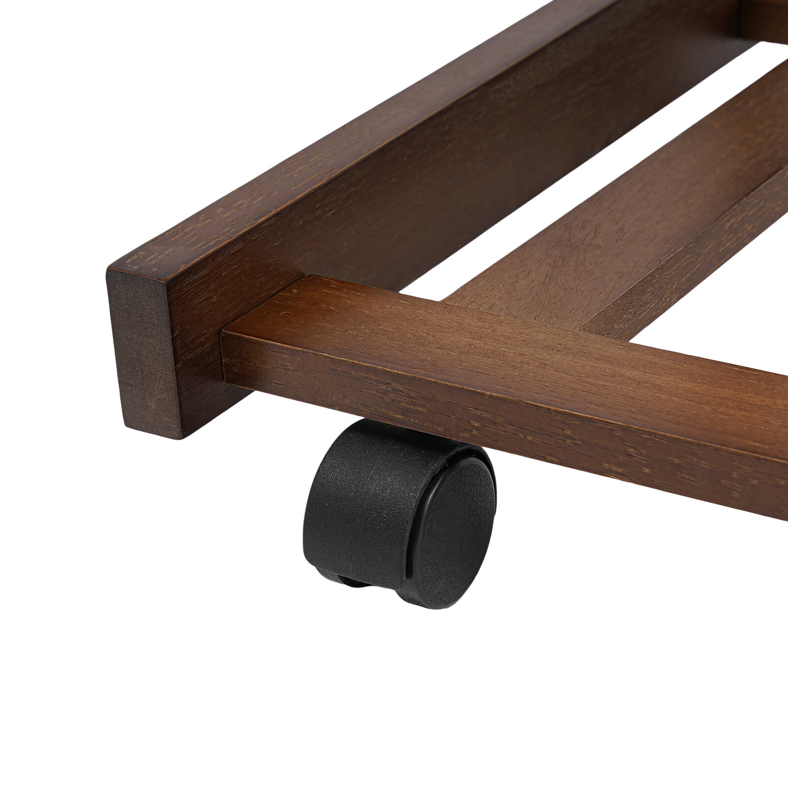 Modern C-shaped Rubber Wood End Table Small Side Table End Table with Wheels