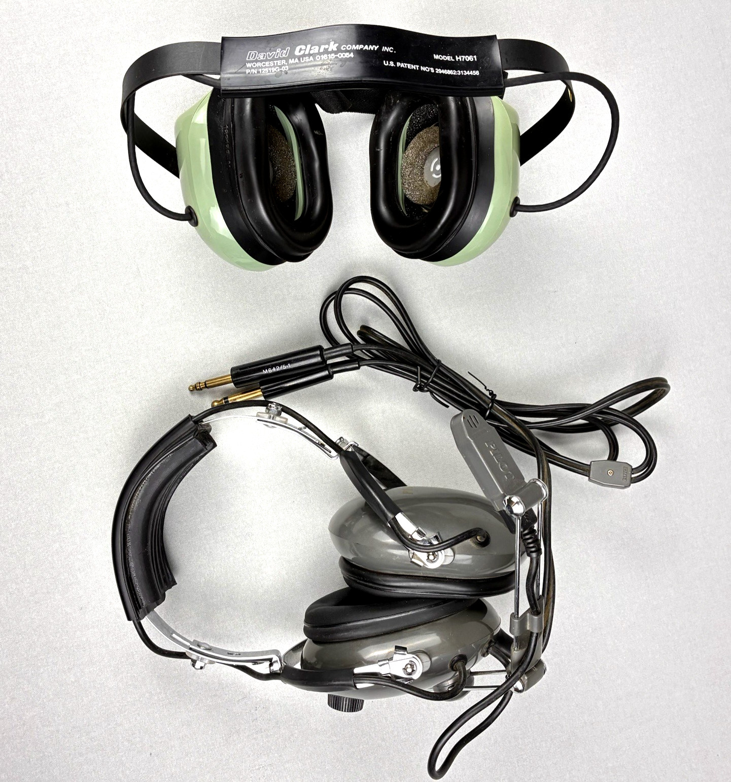 2 VTG Aviation Headsets- David Clark Model H7061 & Pilot Avionics PA11-40 Clean