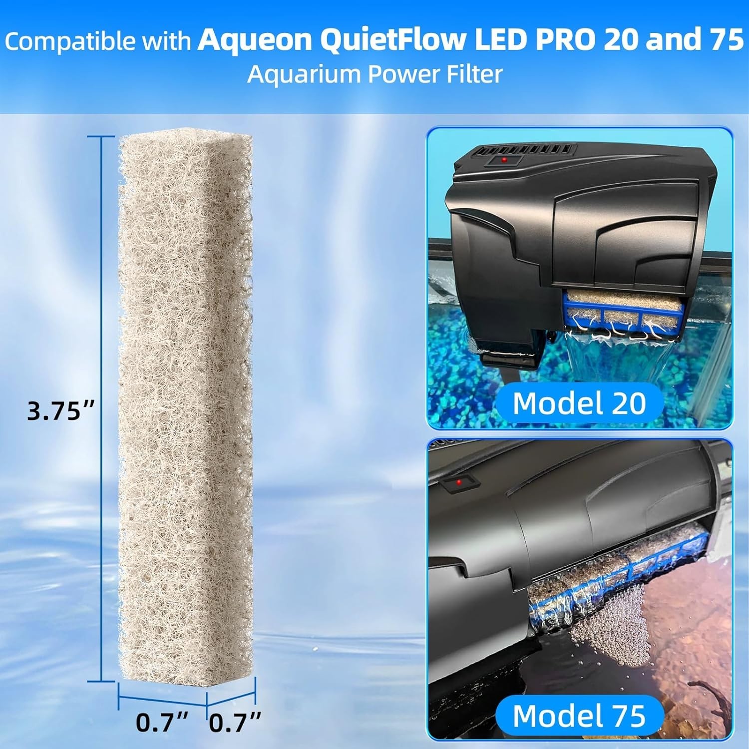 12-Pack Replacement Ammonia Reducer Pads for Aquarium Power Filter