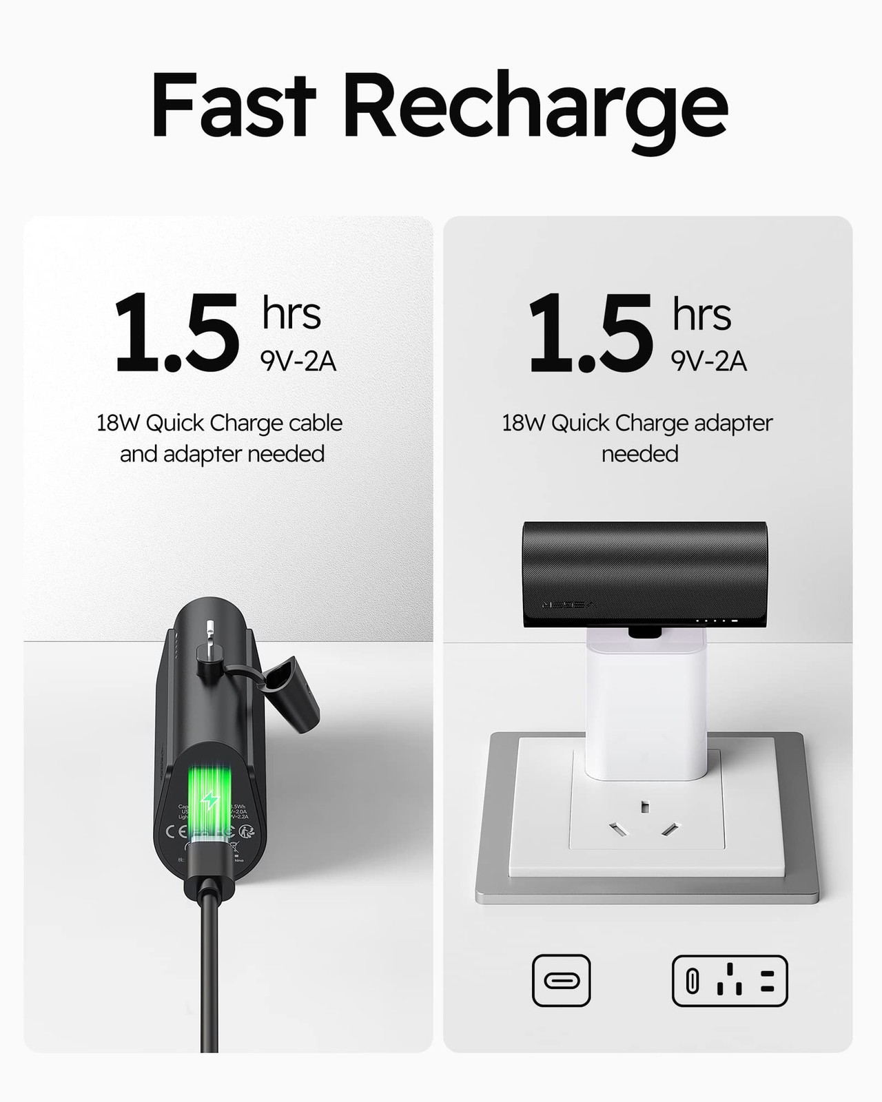 Portable Charger, USB C Power Bank, 5000mAh Mini Battery Pack Fast Charging 2...