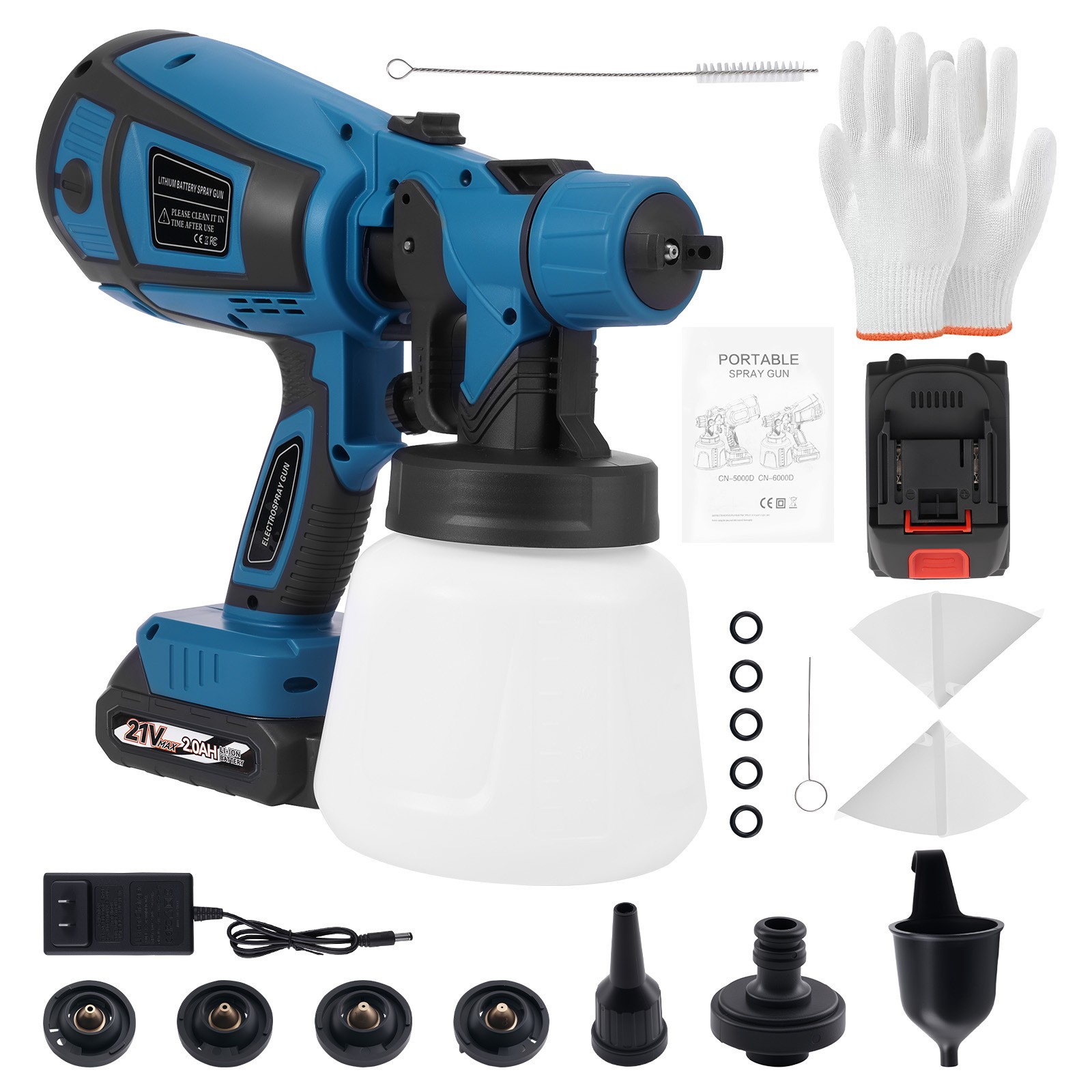Handheld HVLP Electric Paint Sprayer 200W Gun Adjustable Pattern 4 Nozzles Tool