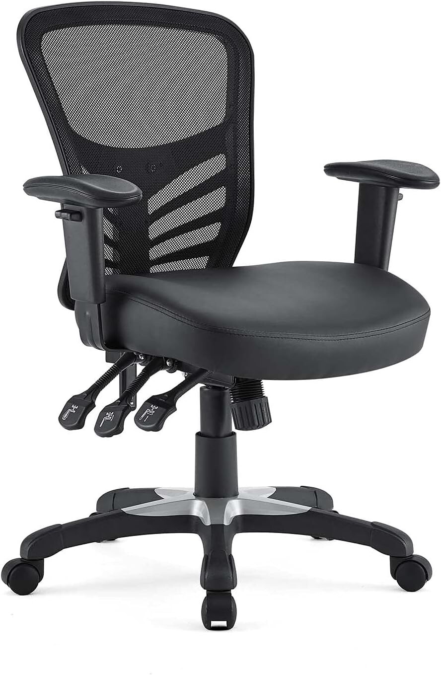 Modway Office Chair, Black | mesh, vegan leather | fully adjustable
