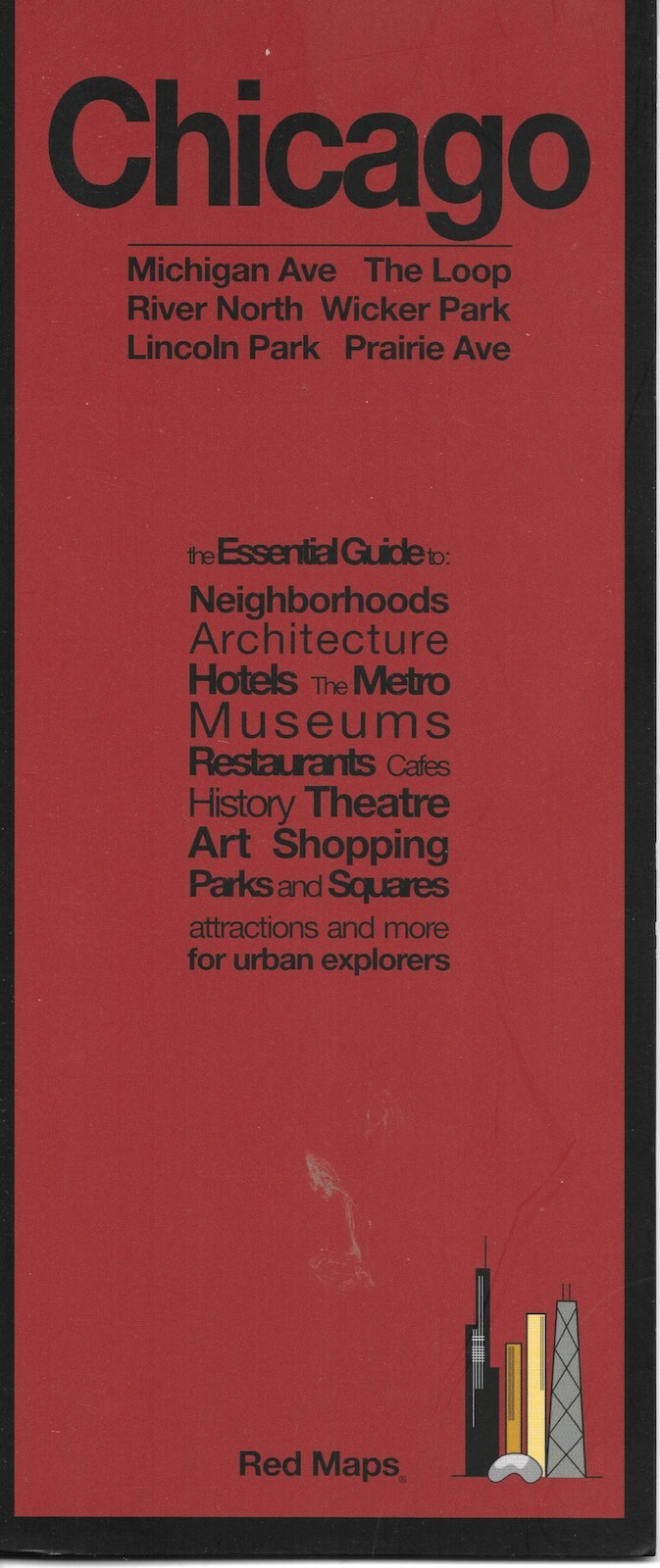 Map of Chicago, Illinois, USA, by Red Maps, Street Map
