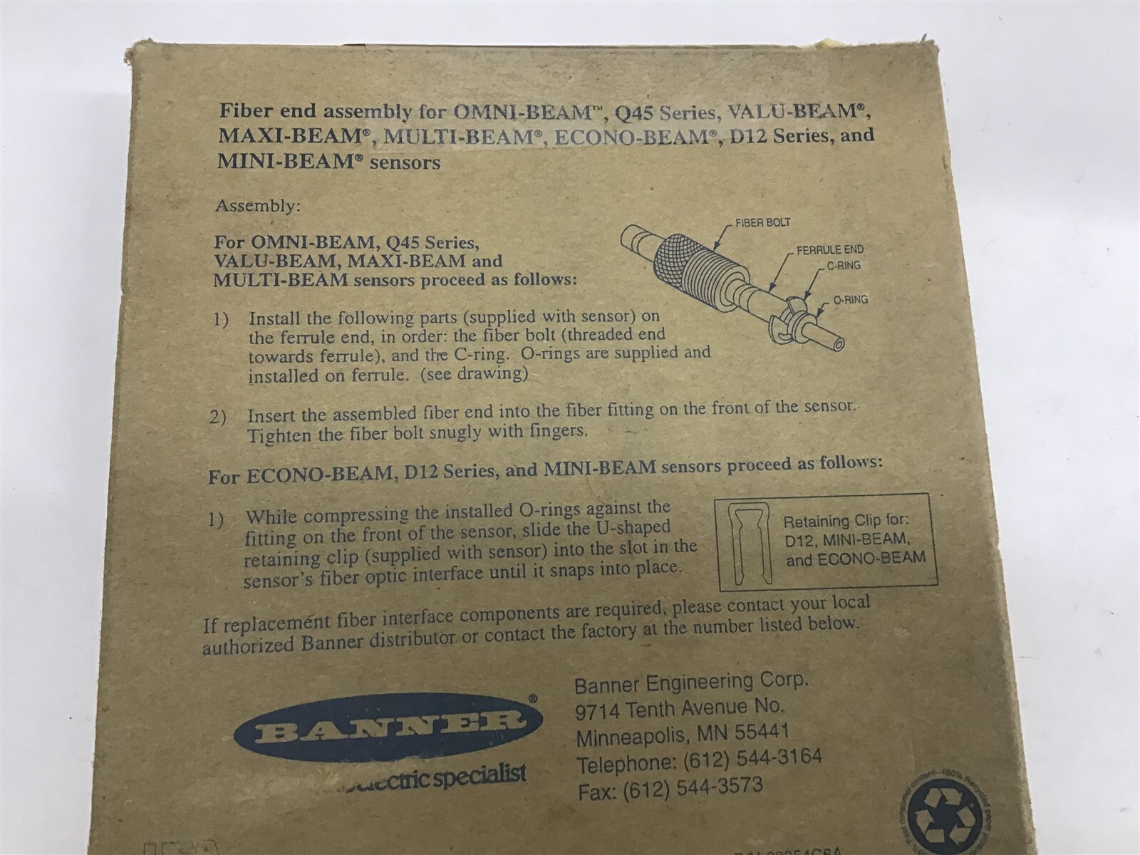Banner BAT23SM600 Fiber Optic Sensor