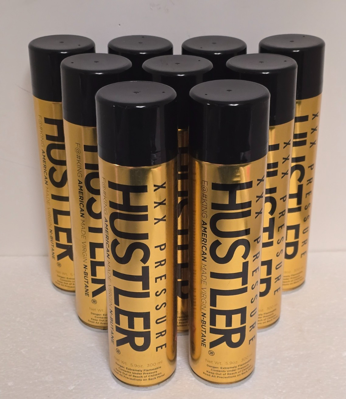 2 Cans HUSTLER XXX PRESSURE -300ML American Virgin N-BUTANE- BOGO!