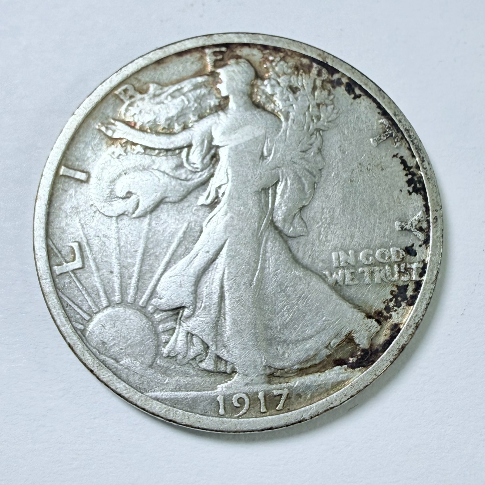 1917 Walking Liberty Half Dollar 90% Silver FINE DETAILS #9857