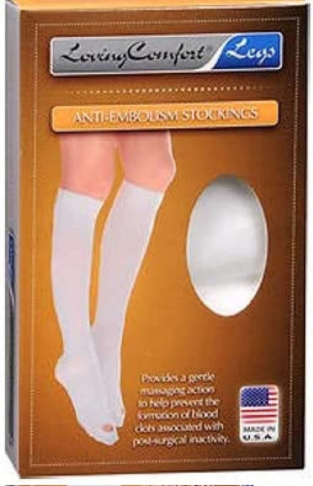 Loving Comfort Inspection Toe Stockings 15-20mmHg (White) Medium Long