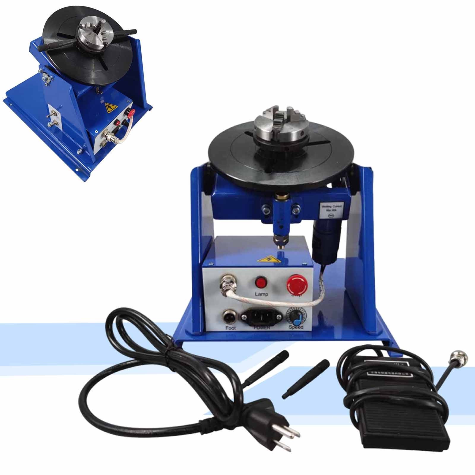 110V BWJ-10 10KG Welding Positioner Turntable with 65MM Chuck 0-90° Welding Tool