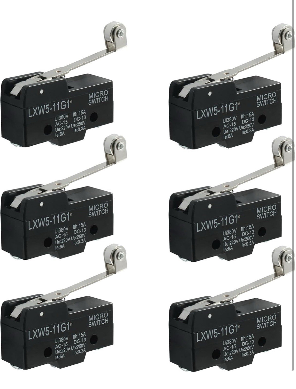 LXW5-11G1 AC 380V DC 220V Momentary SPDT Micro Switch Snap Action Roller Lever