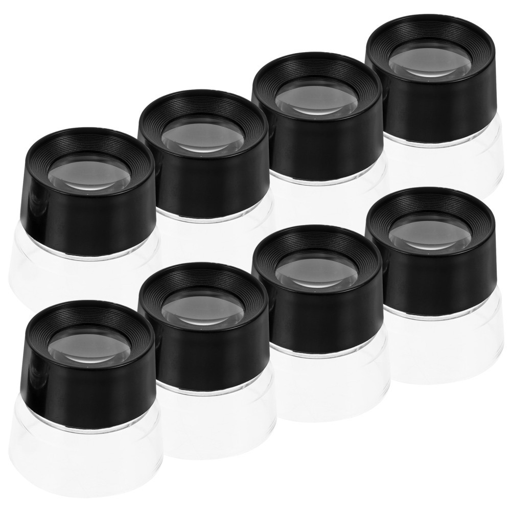 8 Pcs Cylinder Jewelry Magnifying Glass Loop Magnifiers Camera Optical