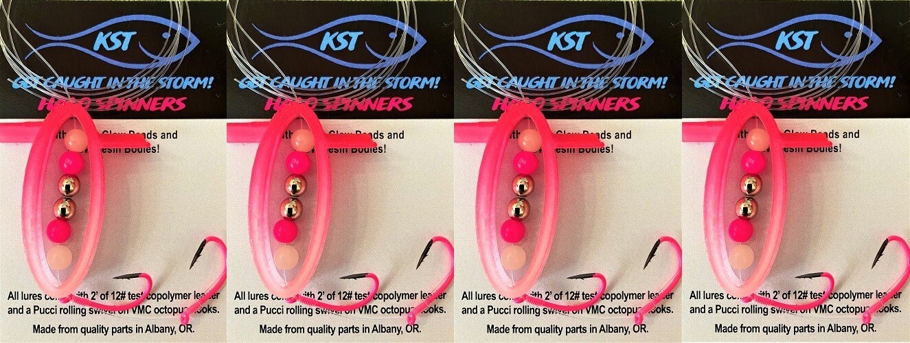 TROUT KOKANEE FISHING TACKLE 4 NEW COTTON CANDY SPINNER FISHING LURES!!!