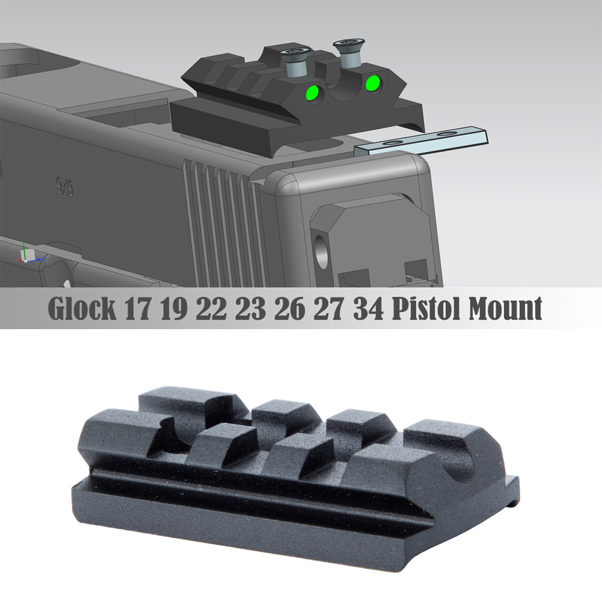 Red Dot Sight Mount Plate Picatinny Rail Mount for G-lock 17 19 22 23 26 27 34