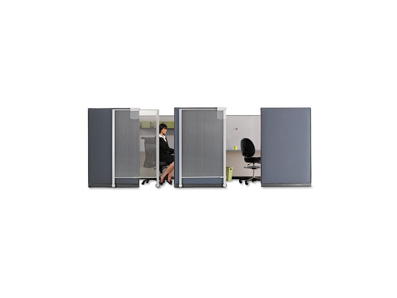 Quartet Premium Workstation Privacy Screen 38w x 64d Translucent Clear/Silver