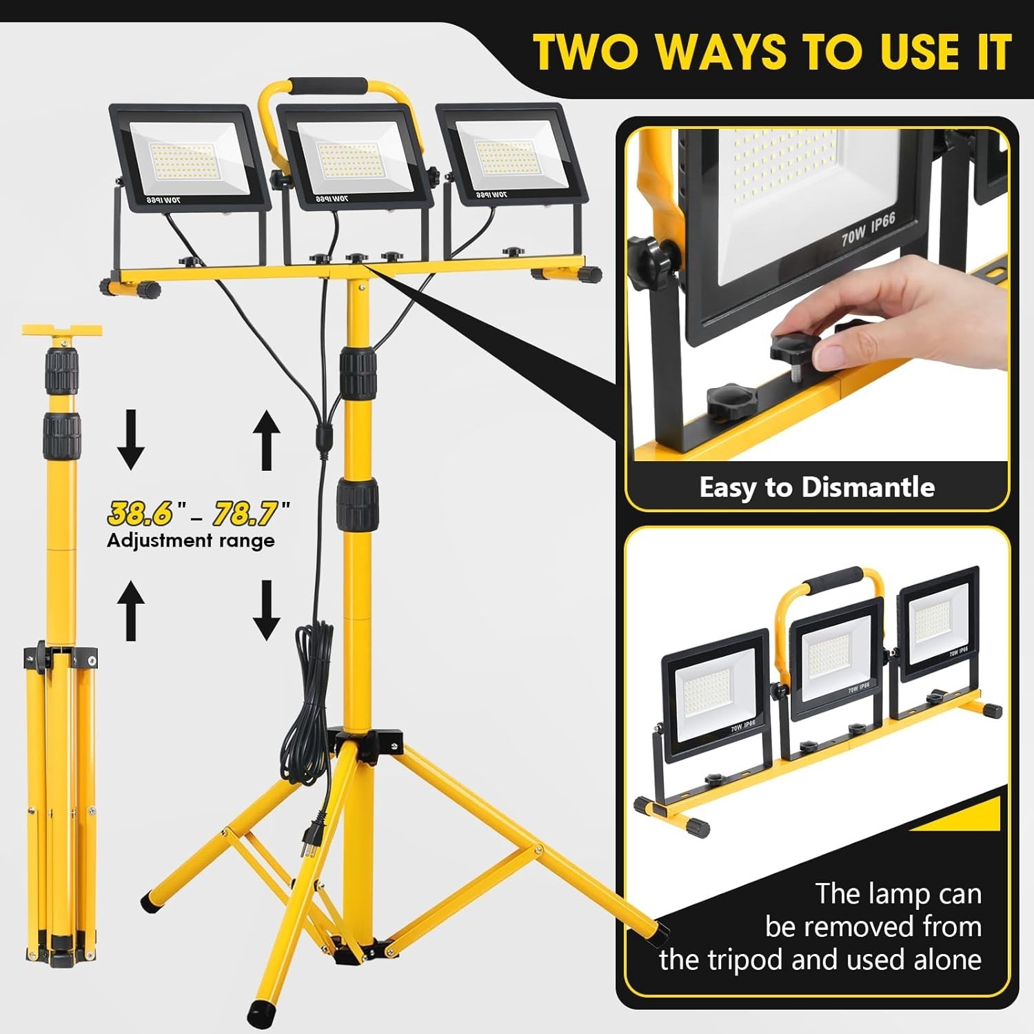 21000Lumen LED Work Lights with Stand For Workshop