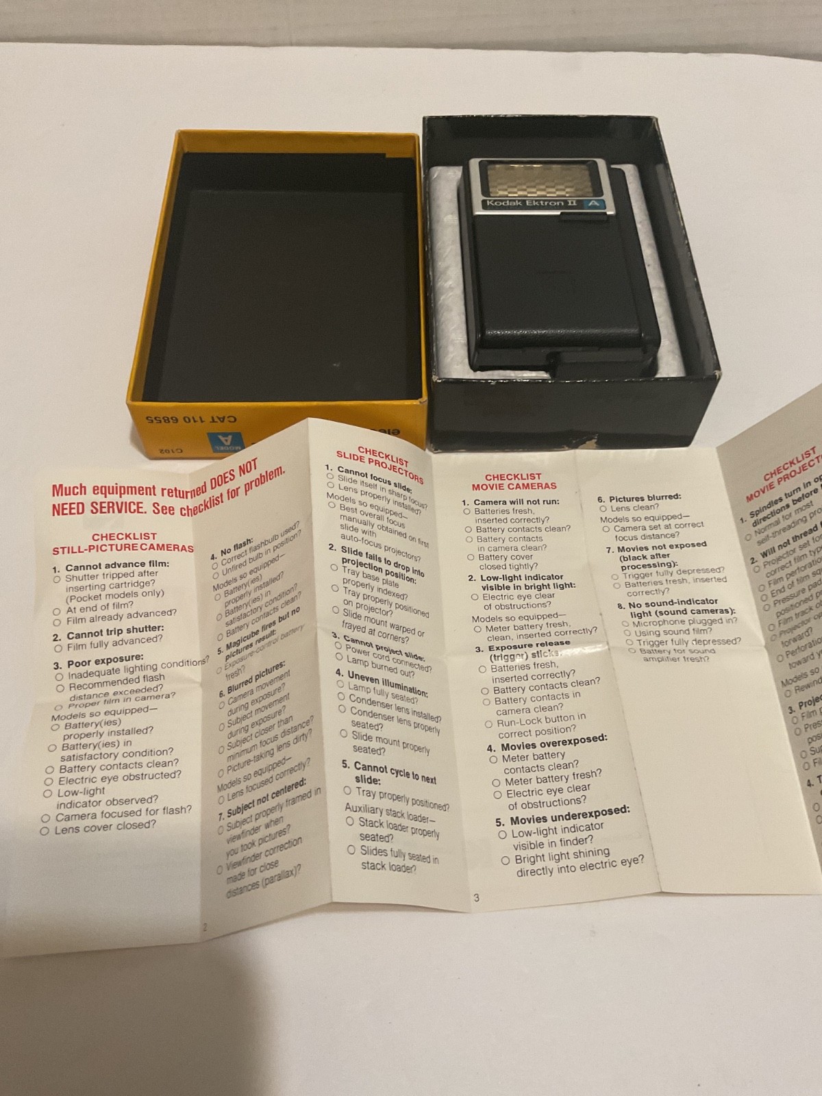 Vintage KODAK Ektron II Model A Electronic Flash USA Untested