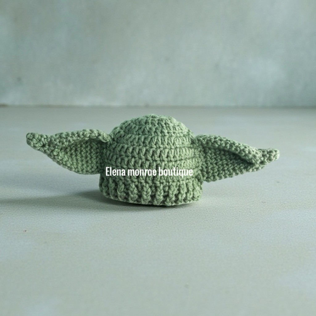 Handmade crochet baby alien hat in  adult size item is new and made to order