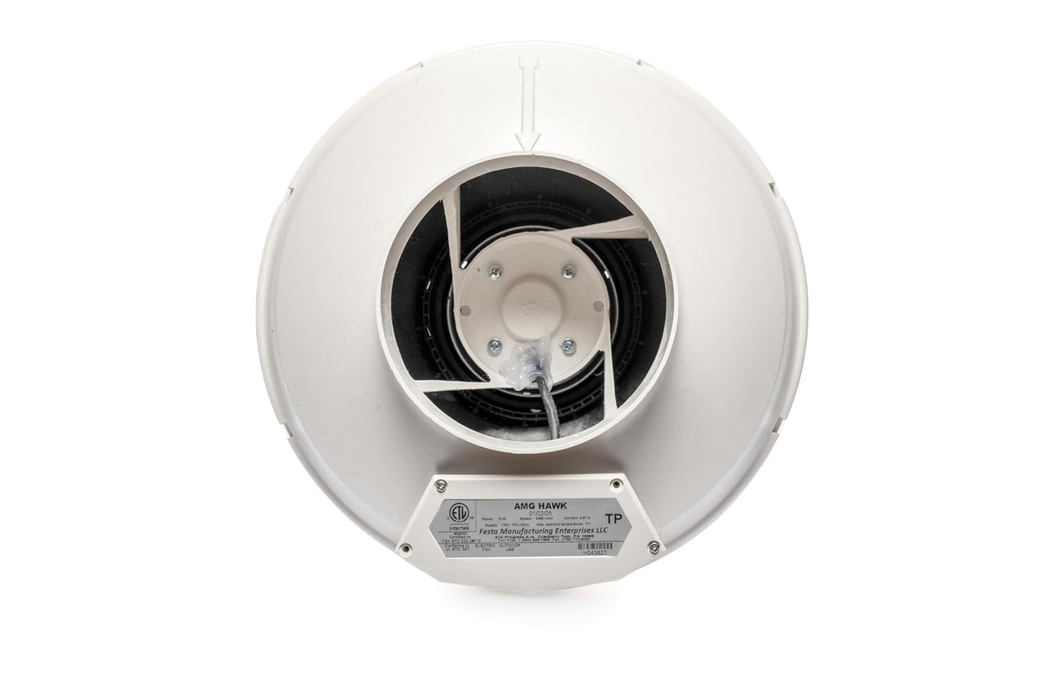 322 CFM Radon Mitigation Inline Fan 6" Quiet Energy Efficient Waterproof