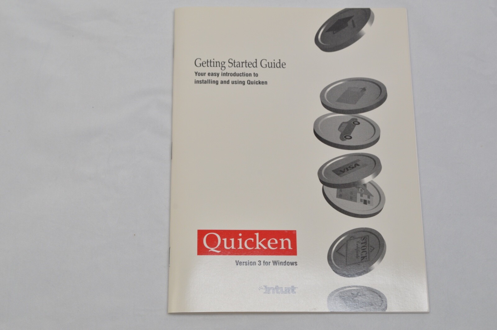 QUICKEN FOR WINDOWS PC SOFTWARE Big Box Complete 1993 version 3 - Floppy Disks -