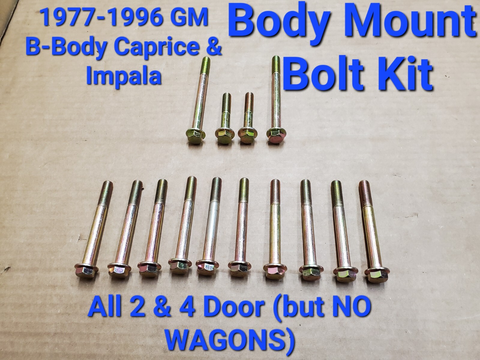 *READ DESCRIPTION* 77-96 GM B-Body Caprice Impala Body Mount Bolt Kit GRADE 10.9