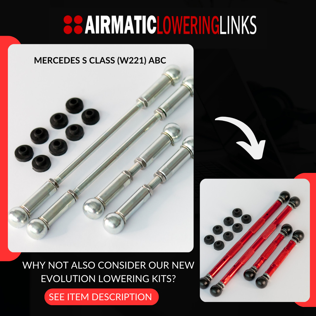 MERCEDES S CLASS LOWERING LINKS KIT S550 S63 S65 W221 ABC (FULLY ADJUSTABLE)