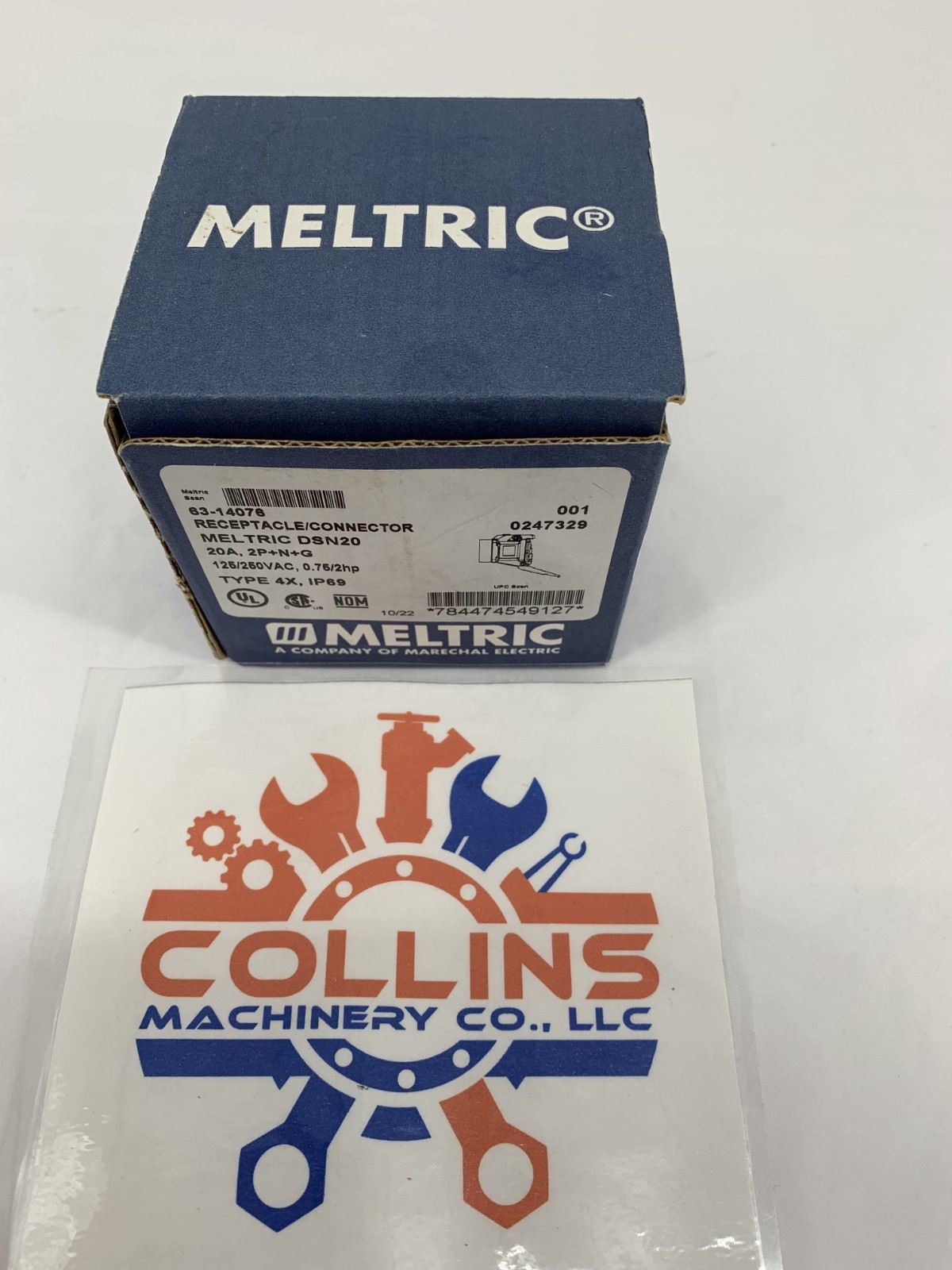 Meltric 63-14076 DSN20 Decontactor Female Receptacle 20A 125/250VAC 4W 2P+N+G