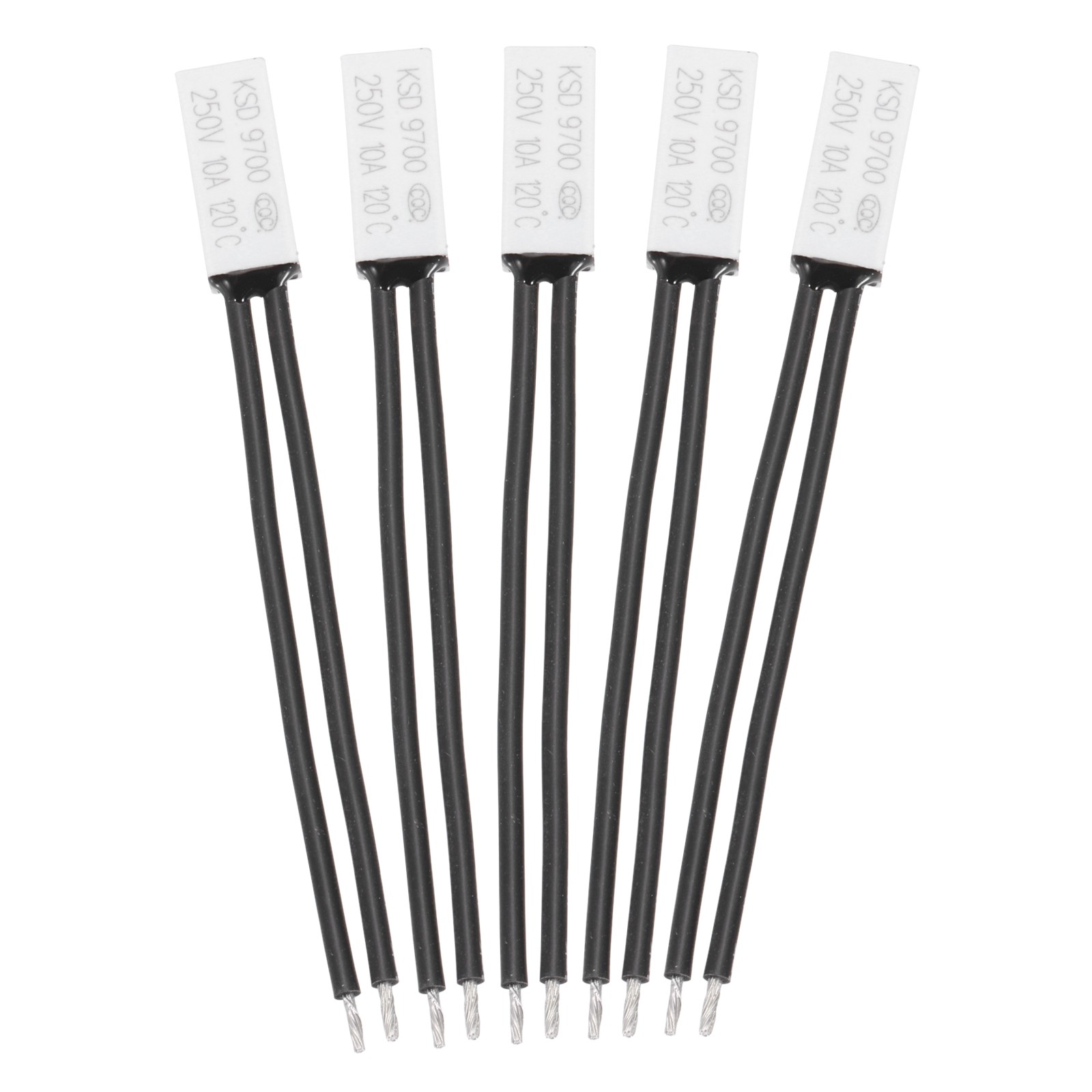5Pcs KSD9700 Thermostat 120°C/248°F Temperature Control Switch N.C 10A Plastic