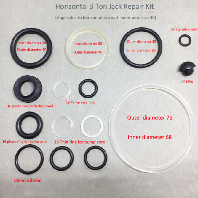 Repair Tool Jack Oil Seal Ring Small O-ring / Horizontal 3 TON Repair kit