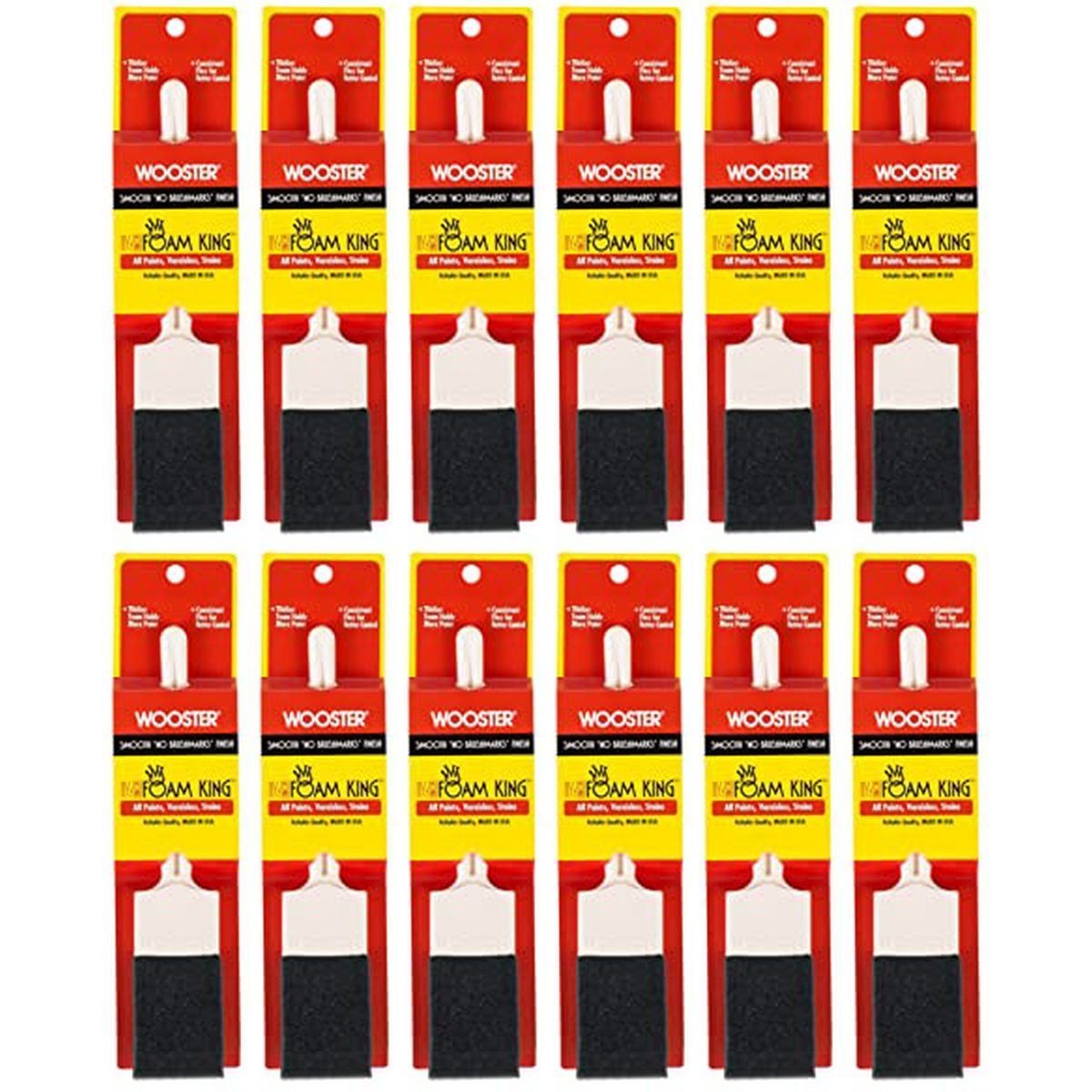 Wooster Genuine 1.5" Foam King Foam Paintbrush 12-Pack, 3103-1.5-12PK