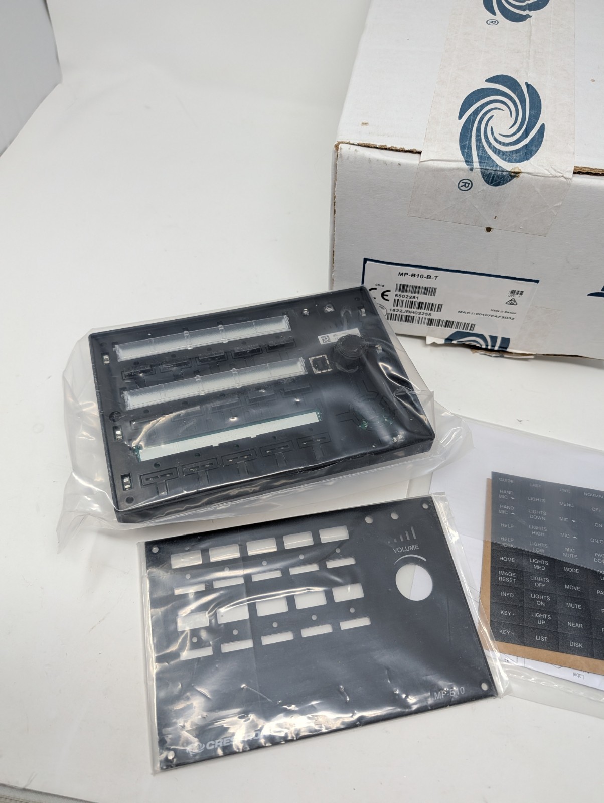 Crestron MP-B10-B-T Control Panel Media Presentation Black Button A/V MP-B10