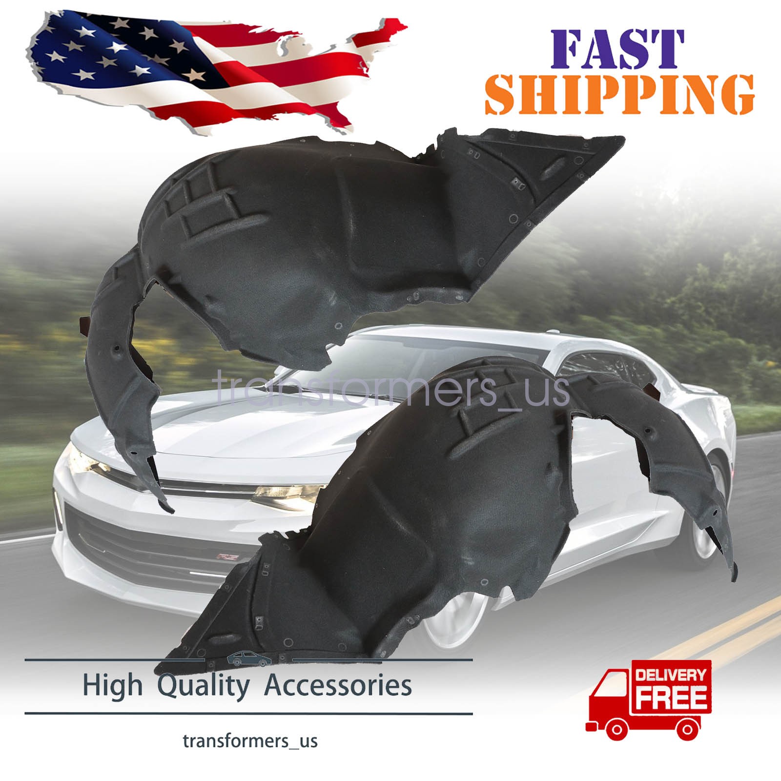 Inner Fender Liner Set For 2016-2023 2024 Chevrolet Camaro 84922604 84922606