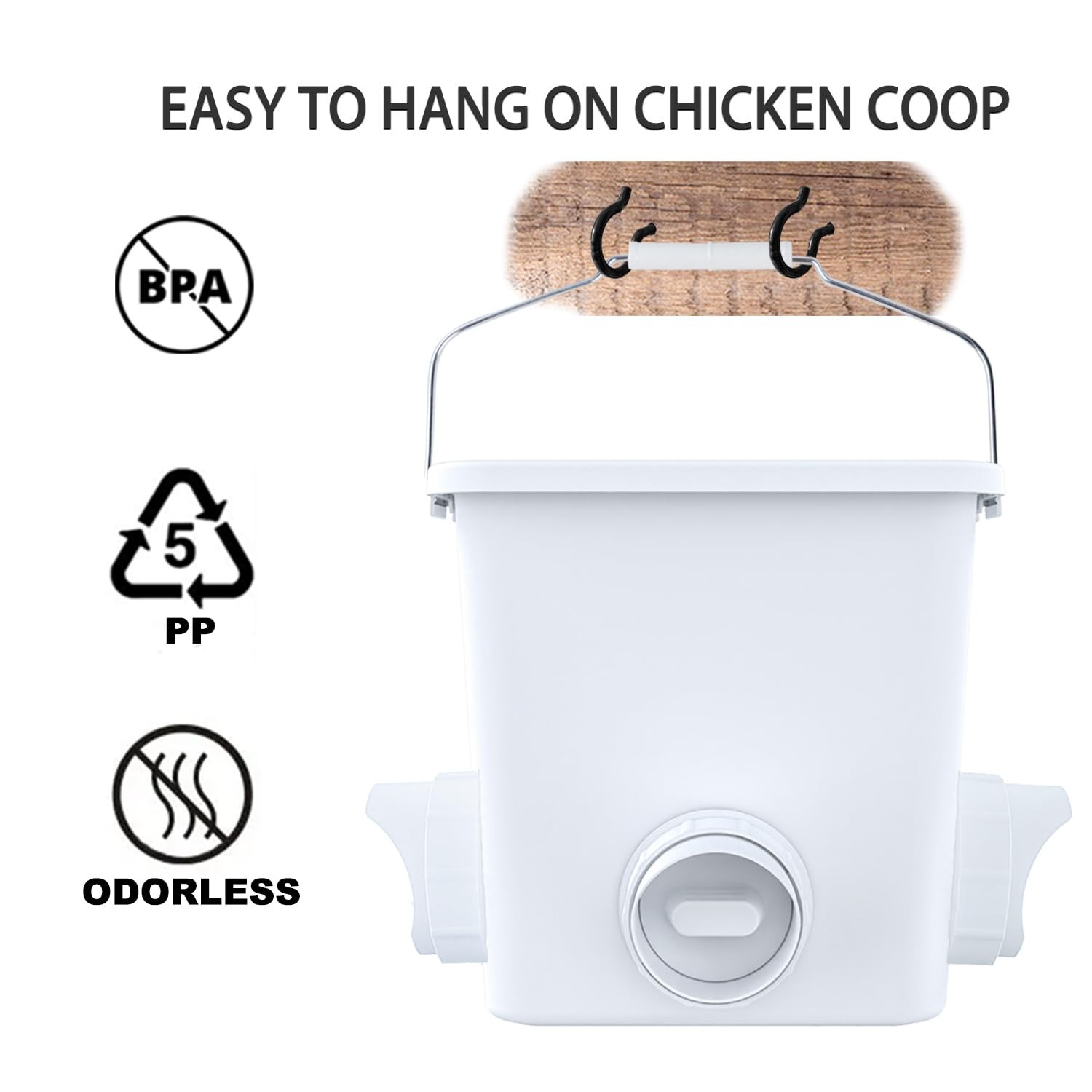 Large Automatic Chicken Feeder and Waterer 2.6 Gal & Waterer, White