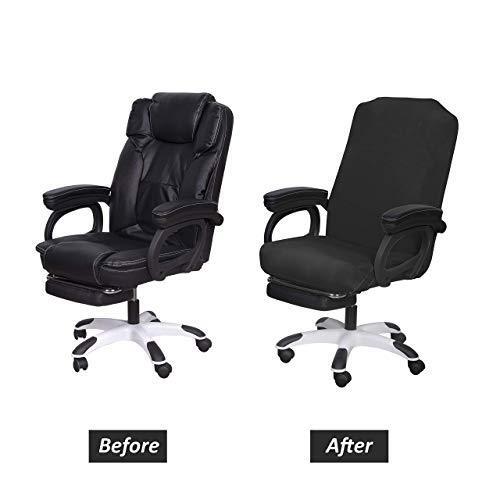 SARAFLORA Office Chair Cover- Large, Black- Removable Computer Chair Cover for