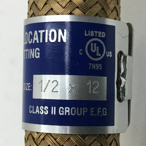FC-112 PECO 1/2-INCH BRONZE BRAIDED BRASS EXPLOSION PROOF FLEXIBLE COUPLING WITH