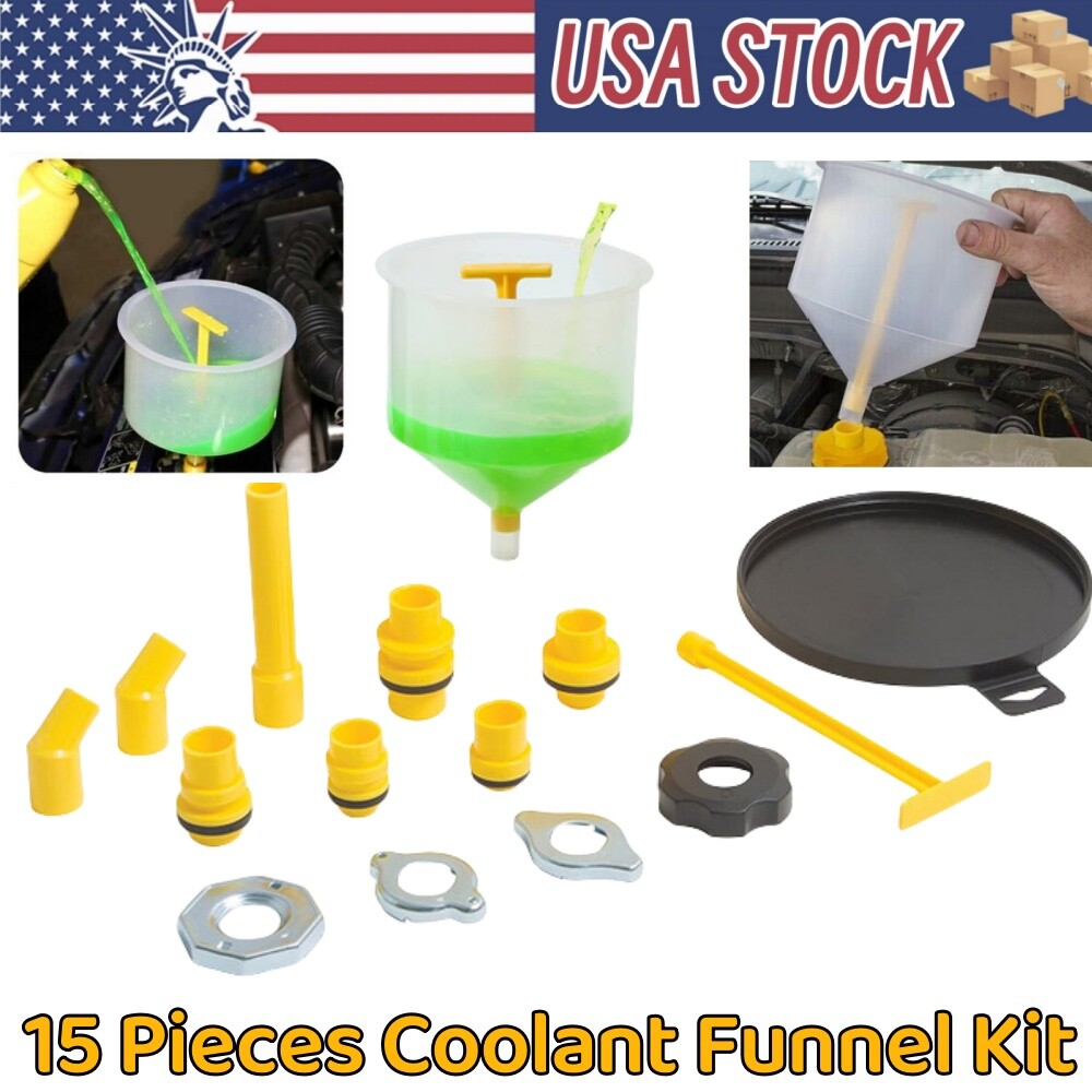 Auto No Spill Coolant Funnel Kit, Spill Free Radiator Coolant Filling Funnel Ble