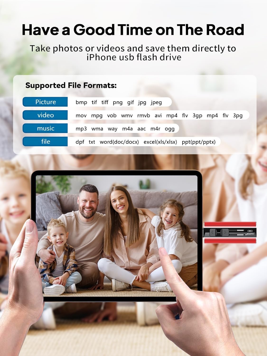 512GB Flash Drive for iPhone iPad Photo Backup External Memory Red