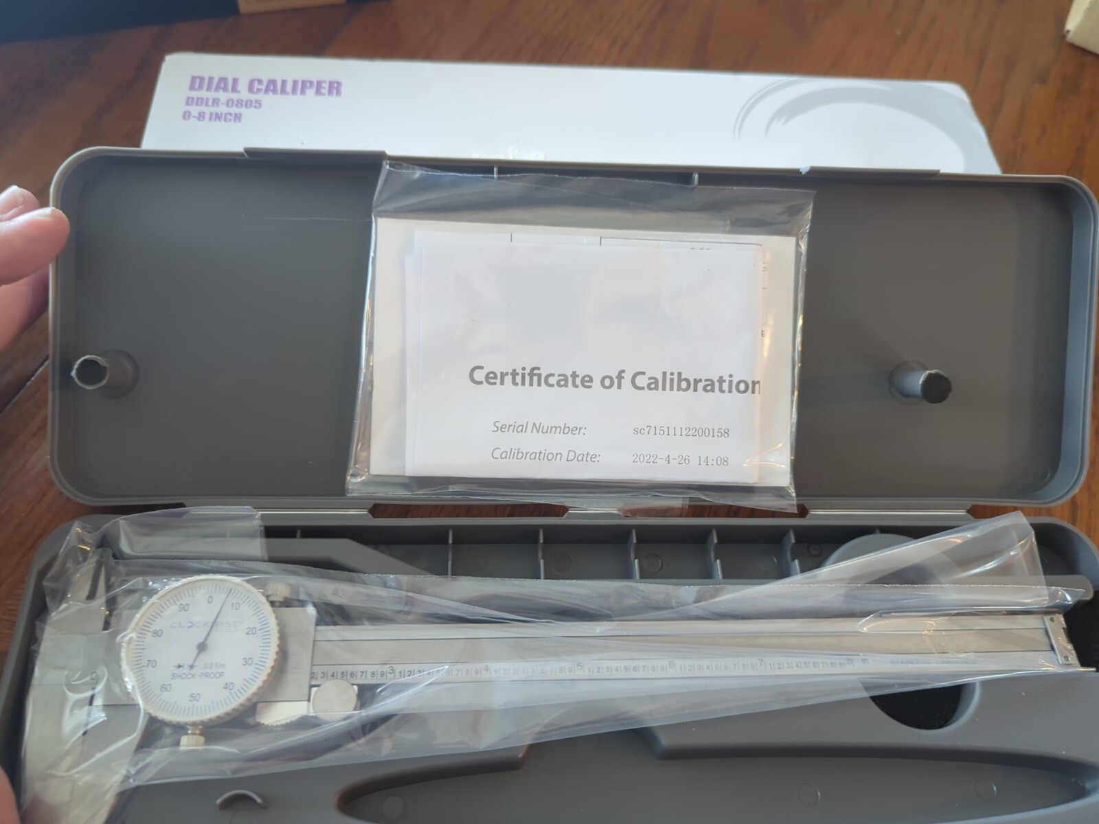 Clockwise Tools Dial Caliper DDLR-0805 0-8 Inch Double Shock Proof Stainless ...