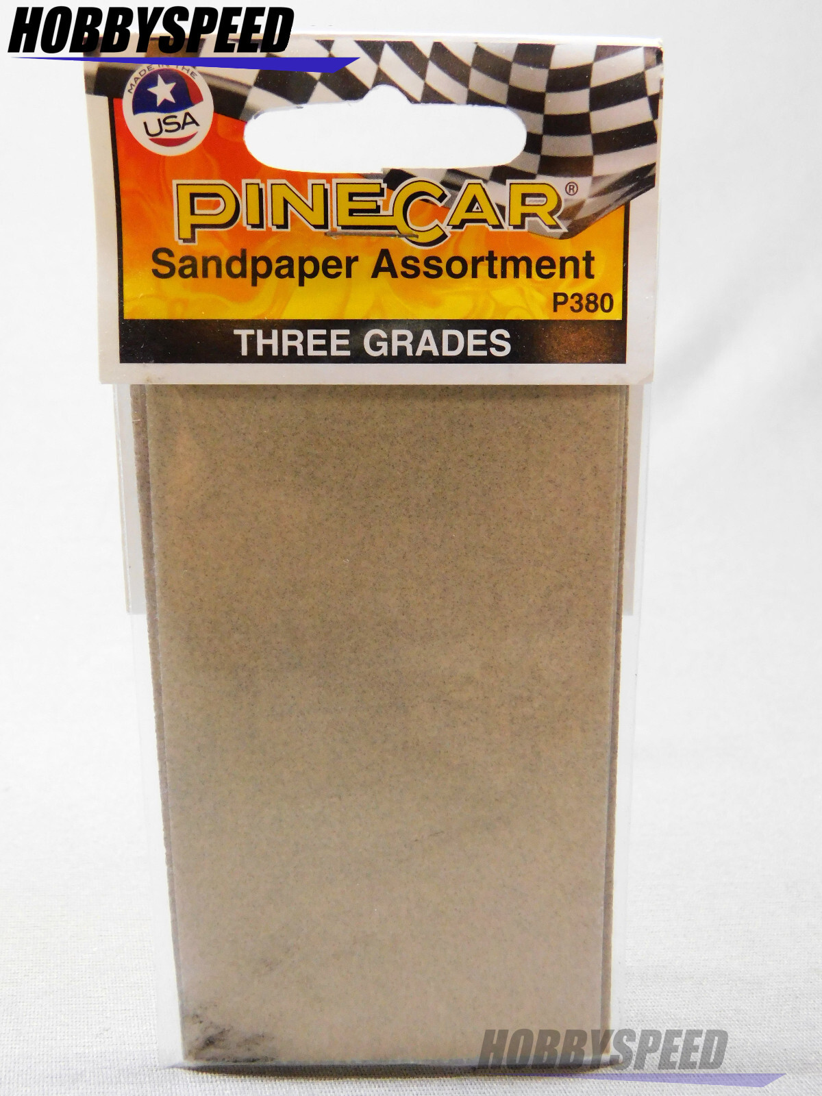 PINECAR P380 SANDPAPER ASSORTMENT 3 GRADES BY WOODLAND pinewood derby PIN380 NEW