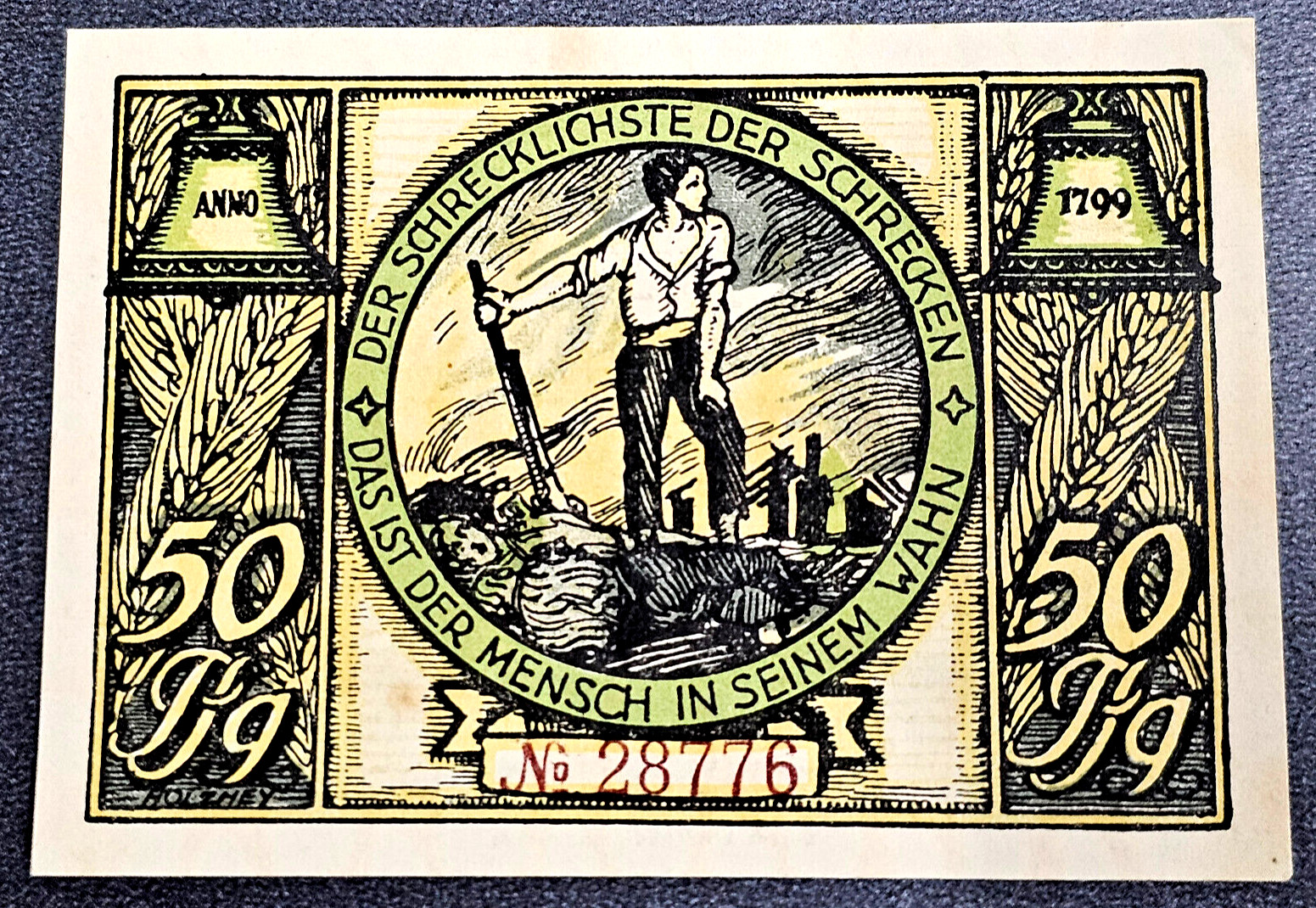 RUDOLSTADT NOTGELD 50 PFENNIG 1921 EMERGENCY MONEY GERMANY BANKNOTE (33892)