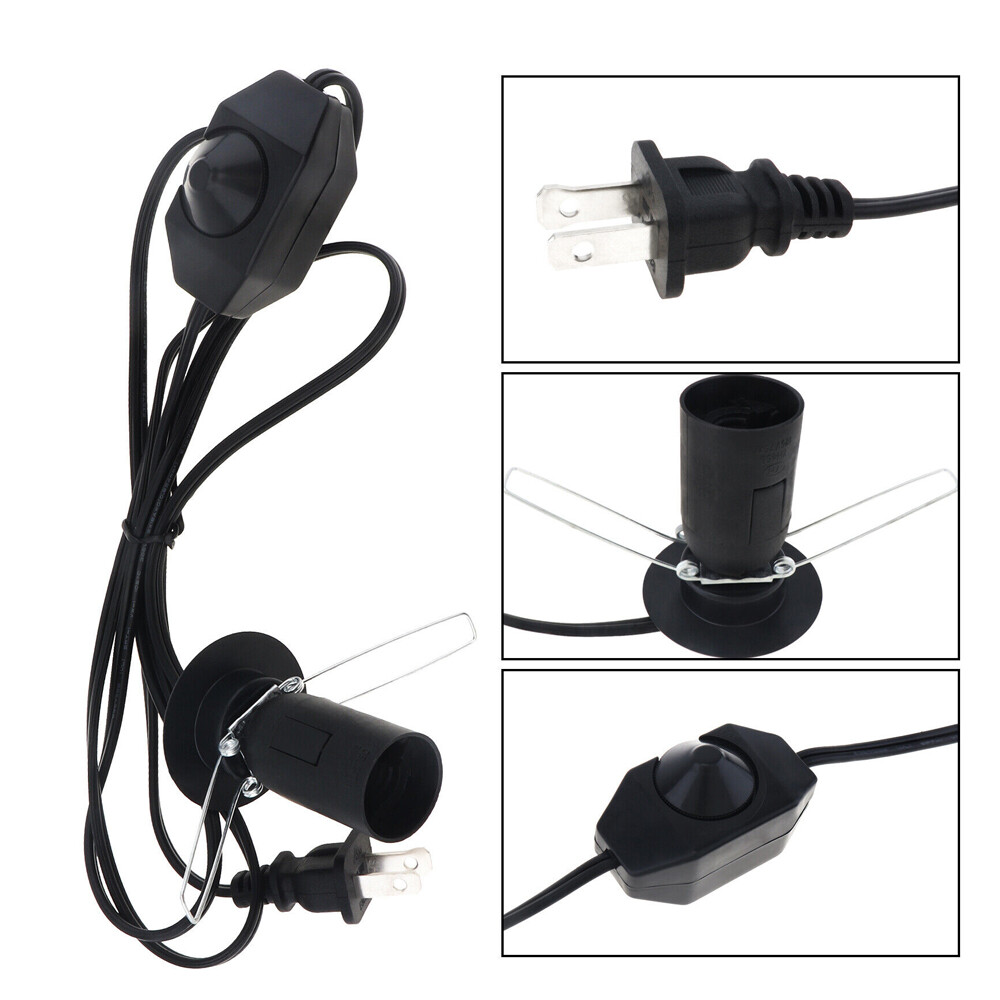 2PCS 6FT Salt Lamps Replacement Cord with Dimmer Switch E12 C7 Socket US