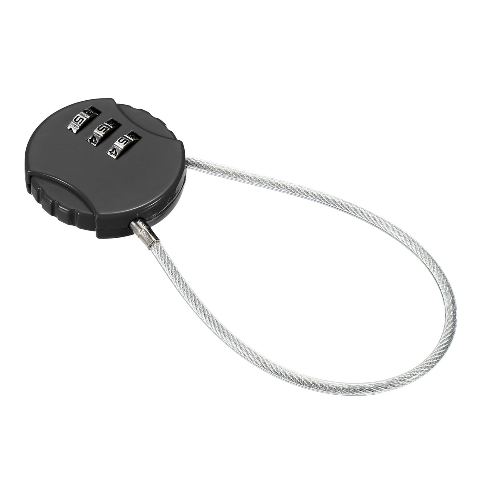 Small Combination Block 7.8", 1pc 3 Digit Luggage Lock, Black