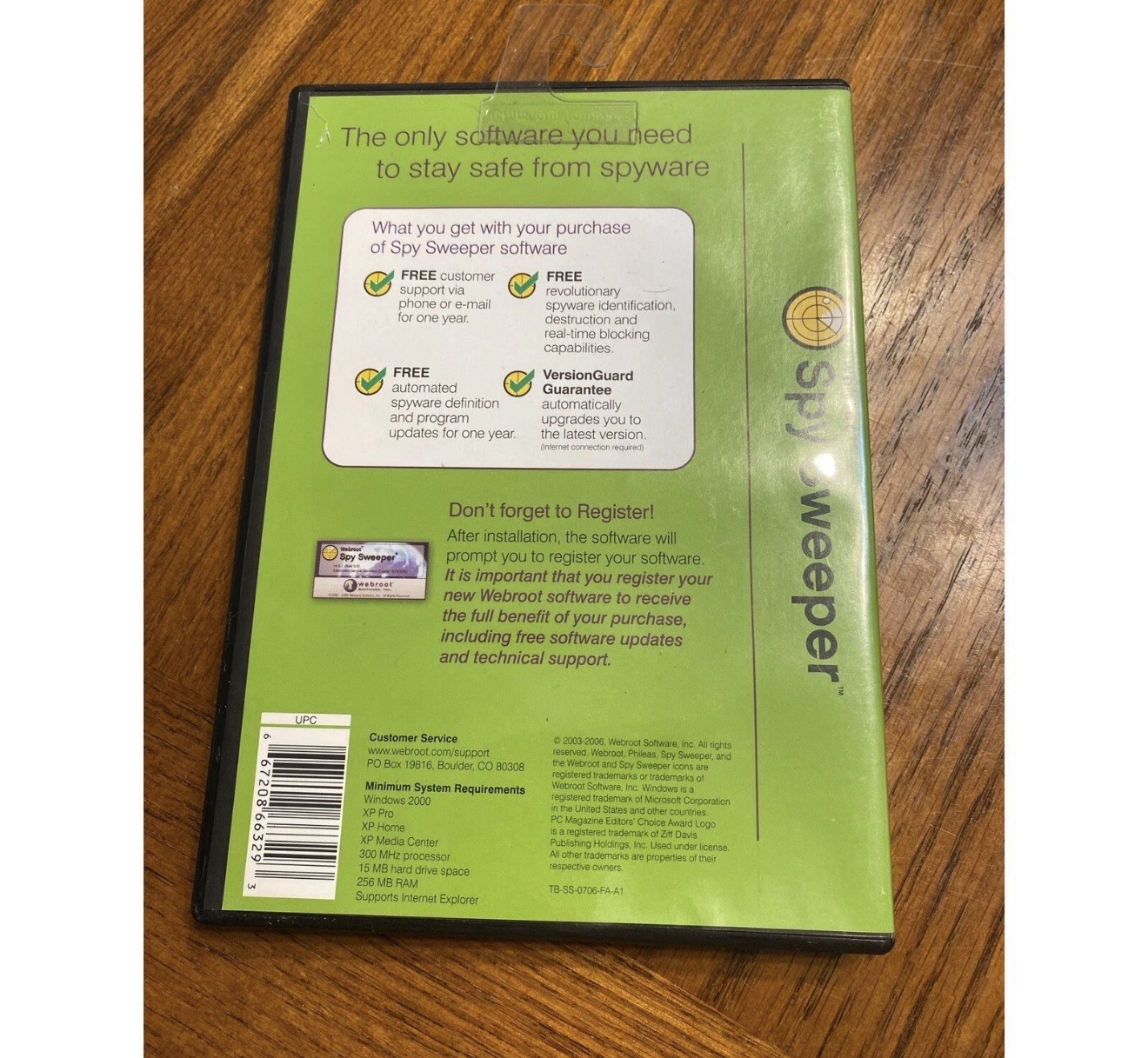 Webroot Spy Sweeper Cd ROM Software Disc 2003-2006 Y2K PC Security