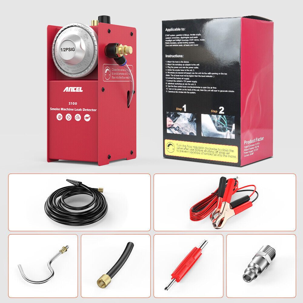 EVAP Smoke Machine Smoke Leak Detector & Spark Plug Tester Diagnostic Tool