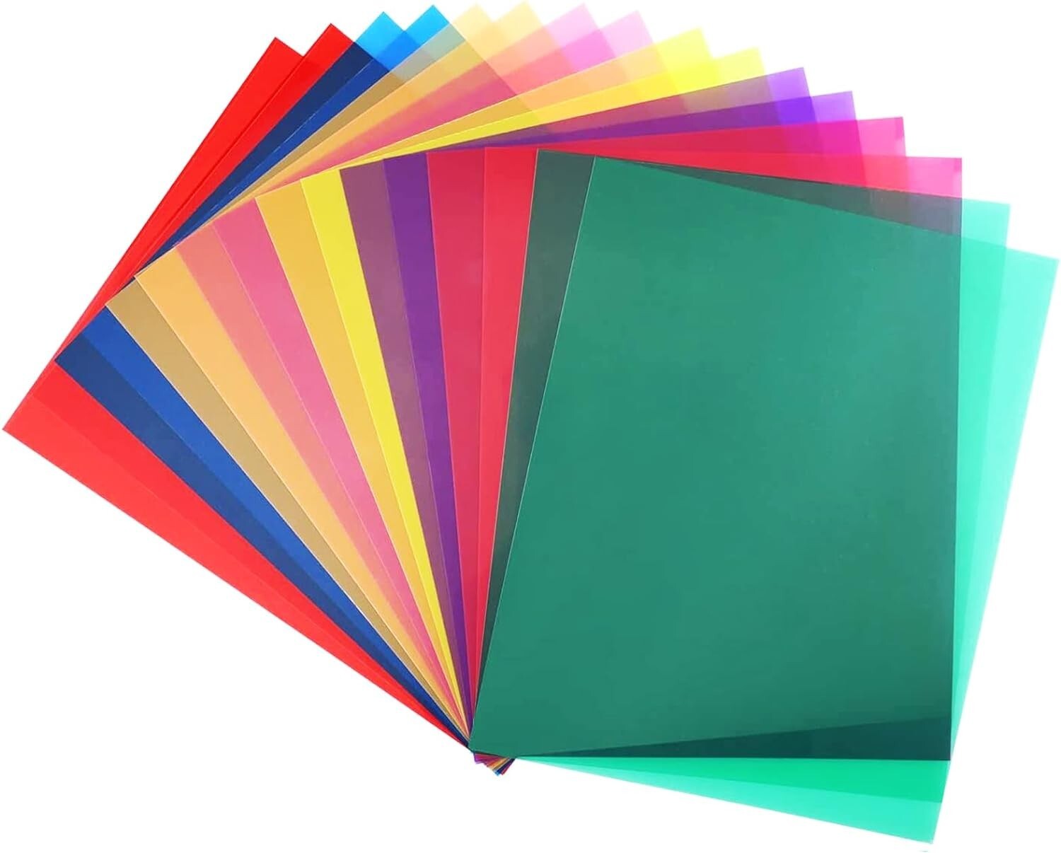 16 Pack Light Gels Colored Overlays Transparency Color Film Plastic Sheets New