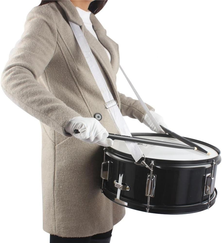 Drum Strap - Adjustable Nylon White Snare Military Drum Sling