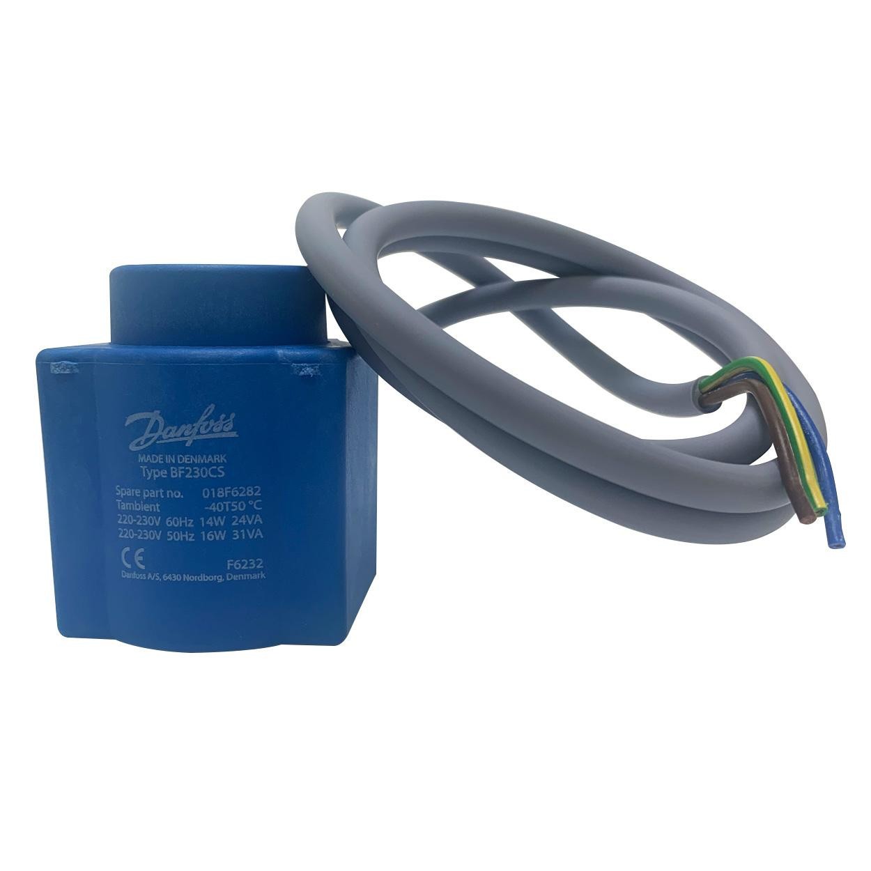 Danfoss 018F6282 Solenoid Coil 220-230 V,60 Hz, 14 W, 50 Hz, 16 W, IP20, BF230CS